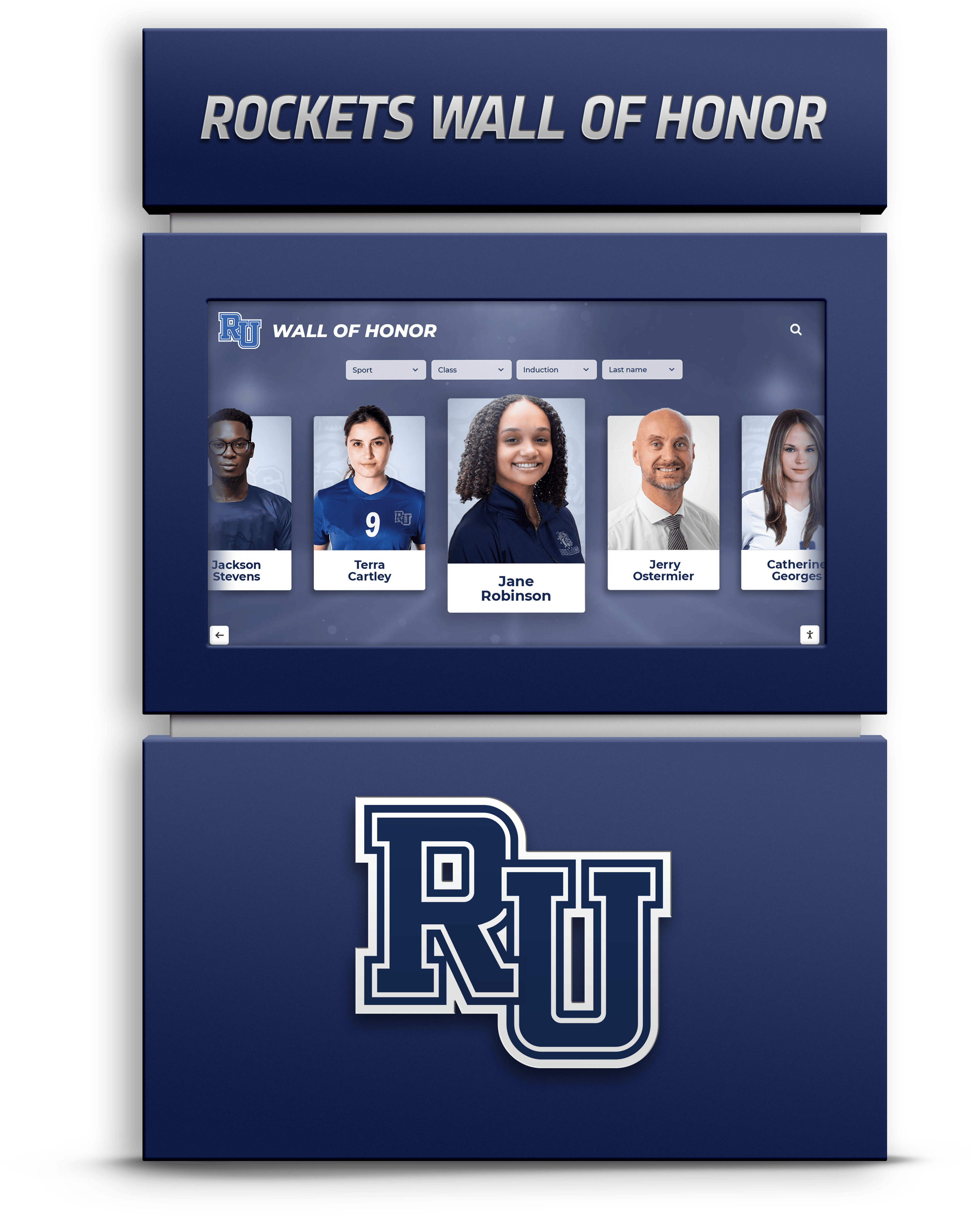 Digital recognition wall with touchscreen display